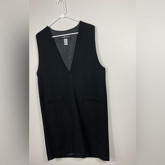 SAG HARBOR Avenue Black Sleeveless Dress Wool Lana Work Career Size 14 - Picture 3 of 8